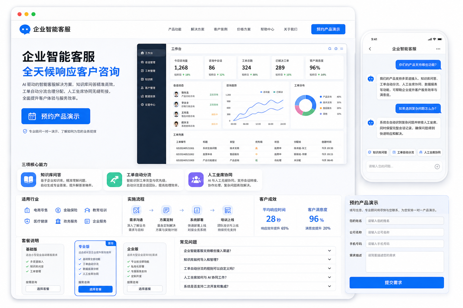 网站开发－业务落地页产品展示图